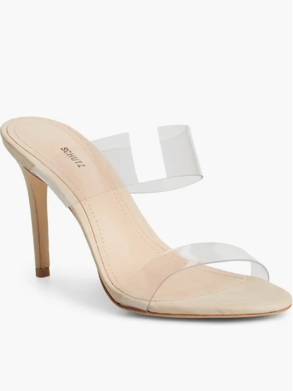 Schutz Ariella Clear Strap Stiletto Sandals